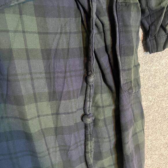 Polo Ralph Lauren Robe Mens Small/Medium Green Black Watch Plaid Tartan Vtg - Picture 11 of 13